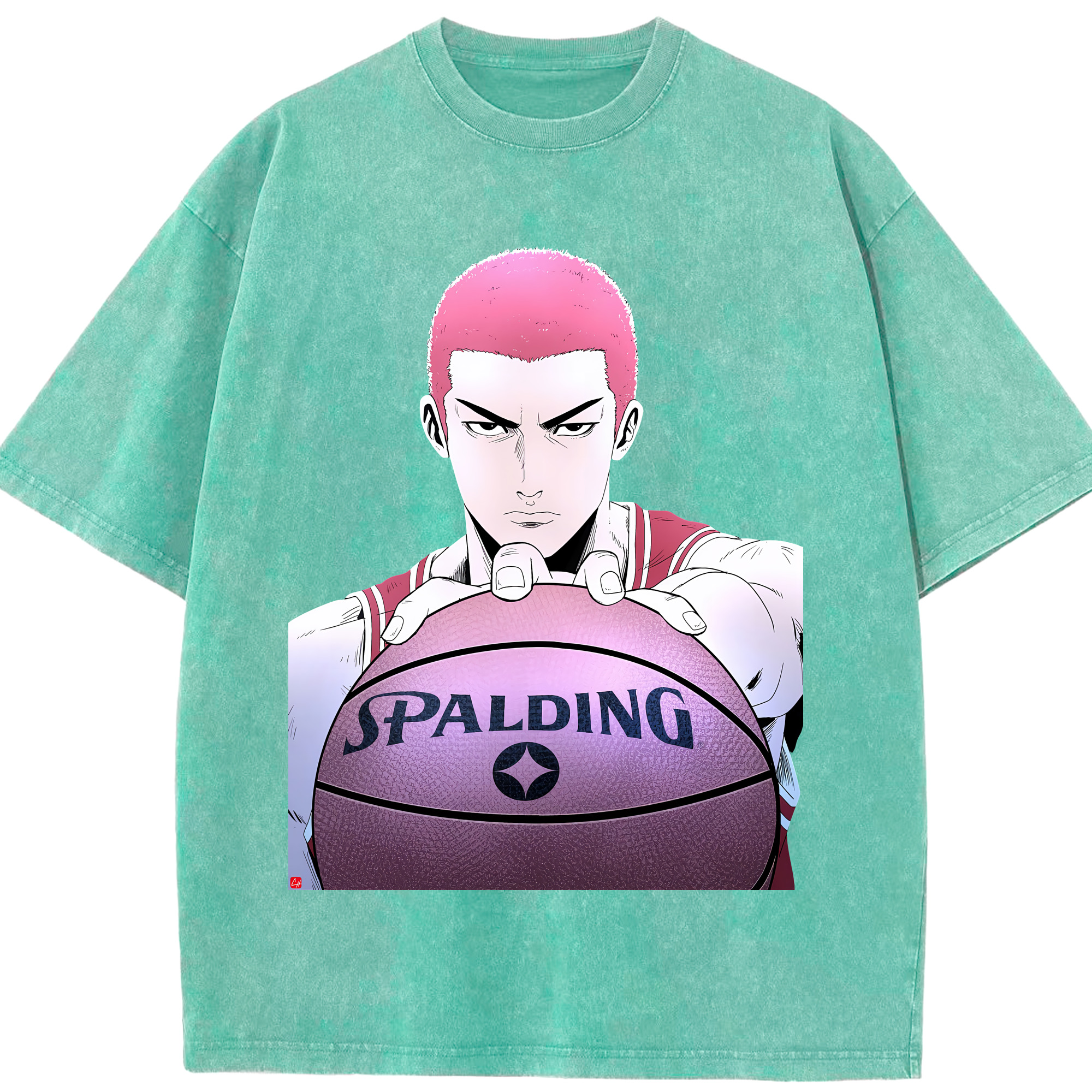 （画像用） SLAM DUNK／スラムダンク 綿100% ヴィンテージ風 半袖Tシャツ（フロントプリント）